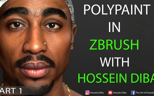 【zbrush】在Zb中绘制人物皮肤贴图 | Polypaint - Part 1