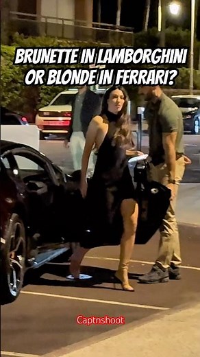 DO YOU PREFER A BRUNETTE IN LAMBORGHINI OR A BLONDE IN FERRARI? #monaco #supercars #shorts #viral