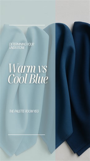 2.4K views · 16 reactions | Not all blues are created equal 冀Warm blues flatter golden and peach undertones, while cool blues complement pink and rosy undertone. See how one emphasizes the warmth, while the other brings out brightness.The right undertone can completely shift how your skin, eyes, and hair appear — that’s the magic of colour analysis ✨Book your session today for 50% off and take part of our launch | The Palette Room YEG | Facebook