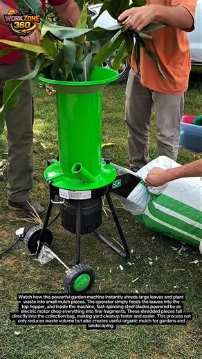 Insane Leaf Shredder Turns Yard Waste Into Mulch in Seconds! #gardening #mulcher #yardtools