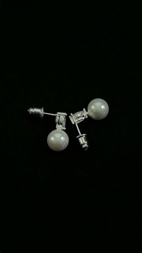 Dangle Earrings for Women Pearl Cubic Zirconia Drop 14K Gold Plated #earrings #style