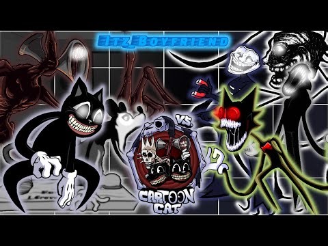 FNF and Characters react to Cartoon Cat v2 Part 3 || Gacha Reaction || Itz_Boyfriend