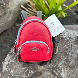 Coach Mini Backpack NWT Bag Charm Keychain Red Leather