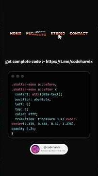 Shattered Navigation : Minimalist CSS Interactive Menu