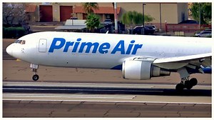 Amazon Prime Air (Air Transport International) Boeing 767-323(ER)(BDSF) Reg: N359AZ flight 8C3481from Anchorage (ANC) lands on runway 26 at Phoenix Sky Harbor International Airport on August 29th, 2020. 👕 AIRLINE VIDEOS MERCH: https://teespring.com/stores/airlinevideos 🎧 Hear the ATC communication by becoming a Facebook Supporter! | AIRLINE VIDEOS