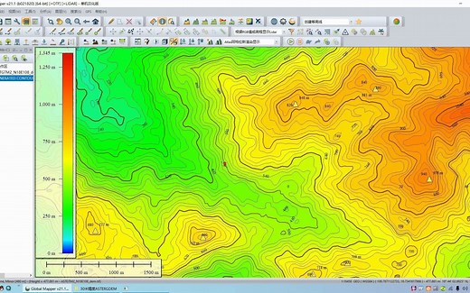 12_Global mapper专业版GlobalMapper_从入门到入土教程_GM生成的等高线样式效果转入ArcGIS里的方法