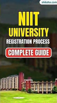 NIIT University Application Process 2026 | Step-by-Step Registration Guide #niituniversity