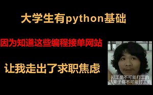 大学生有python基础，因为知道这些编程接单网站，让我走出了求职焦虑