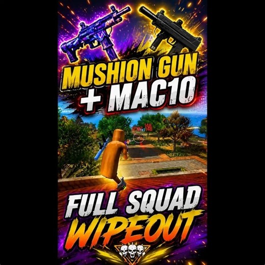 🔥 MUSHION GUN + MAC10 | FULL SQUAD WIPEOUT 🎯 | JITU GAMING #shorts #trending #freefireshorts