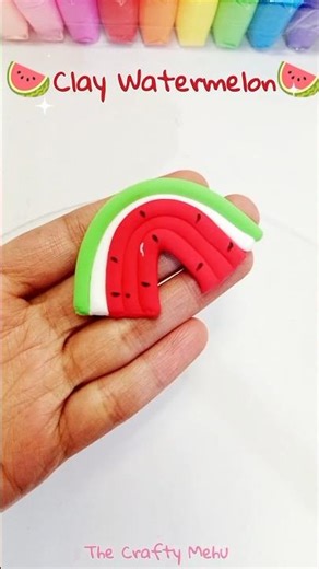 Easy Watermelon Making with Clay.🍉 #Clay #DIY #watermelon #shortsfeed #viral