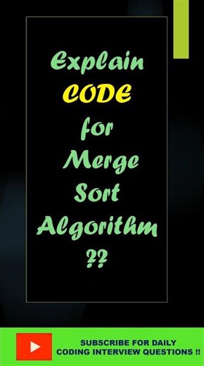 Explain code for Merge Sort Algorithm? #dsa #coding #codinginterview