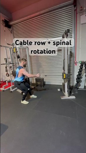 Cable row + spinal rotation