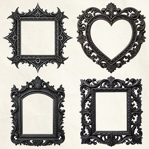 Gothic Black Frames PNG Bundle: Victorian Clipart for DIY (commercial Use) - Etsy