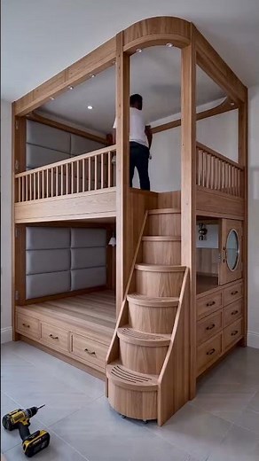 Bunk Bed That Maxes Out Storage! Ash Wood Kids' Room Transformation 🛏️✨