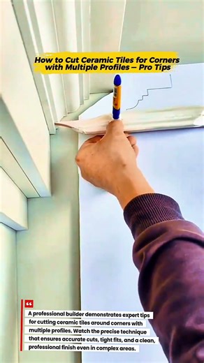 Pro Builder Shows How to Cut Tiles Around Complex Corner Profiles