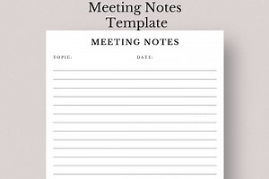 Meeting Notes Printable, Lined Paper Template (PDF File) - Etsy