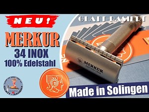MERKUR 34 INOX ║ Edelstahl Made in Solingen - Rasierhobel / Nassrasur // GLATT - RASIERT