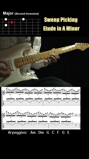Try This "Sweep Picking Etude in A Minor" and Learn Major and Minor Arpeggio Patterns #guitarlesson