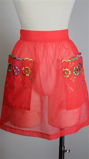 Viva Vintage Clothing | A cute little Valentine’s or hostess gift, this sheer red nylon 1950s apron features pretty floral embroidery in blue, green, and yellow.... | Instagram