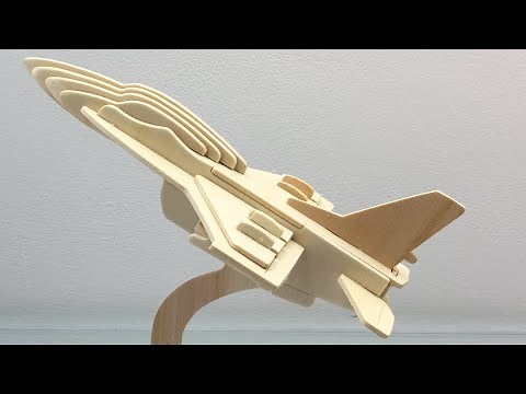 DIY 3D Woodcraft Construction Kit F-16 FIGHTER PLANE