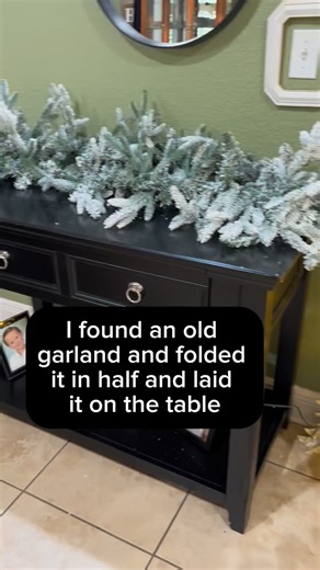 41K views · 3.6K reactions | I had an old garland that I folded in half and put on the table. I used some leftover product that I got from. @tmigifts . Their product is beautiful and very fairly priced! I absolutely love the gold ribbon! Don’t hesitate to take an old garland and doctor it up! #christmastreedesigner #christmasdecor #tips #tutorials | Deck.your.decor | Facebook