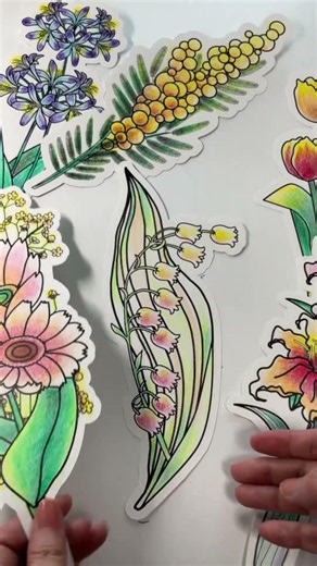 【 ＃すずらん 】 ＃共同作品 ＃夏 実物大カットフラワーシリーズ「すずらん」の塗り順動画です。各教室で彩色した作品を白いプランターに飾り、花壇のような展示を目指します。教室ごとの個性あふれまーす