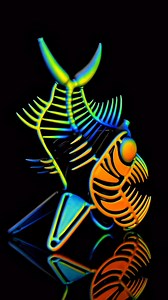 Glowing Bones of the Abyss: A Dichroic Angler Fish Skeleton! 💀 🐠 | Made by BuckGlass | #headyglass #trending #fyp #viral | GlassPorn