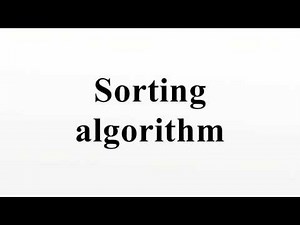 Sorting algorithm