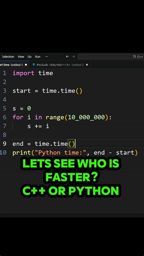 Python vs C++ ⚡ 1 Sec Speed Shock!
