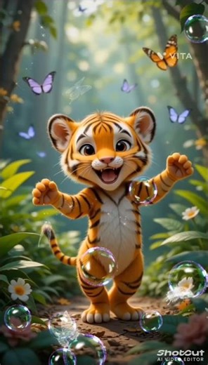 🐯 Funny tiger 🐯🦋🦋#anime video #subscribe #tiger #cartoon