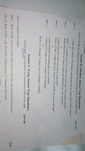 computer skill HTML, 1 semester, question paper, of kashmir university #kashmir #kashmiruniversity