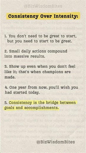 Consistency Over Intensity – 5 Rules For Entrepreneurial Success #dailymotivation