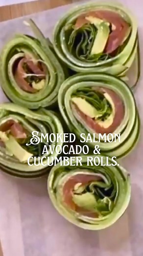Smoked Salmon, Avocado & Cucumber Rolls. You should have seen me when I found this genius idea! It’s fresh and crunchy. You can fill these cucumber rolls with so many different fillings: tuna mayonnaise, chicken with lettuce and vinaigrette, smoked salmon and avocado, fried egg and cream cheese—you name it! I made them with smoked salmon and avocado, and they’re just stunning. Like, comment, follow, and enjoy!A fresh and elegant cucumber roll! 1. Prep the Cucumber: Take a long British cucumber, 