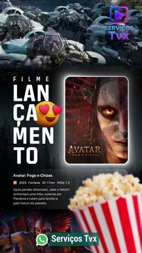 🔥 Dica de Filme: Avatar – Fogo e Cinzas (o mais sombrio da saga!)
