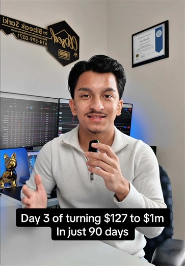Day 3 of turning $127 into $1M in 90 days. I started this morning with just $88 in my account. No room for mistakes. Just pressure. One trade at a time, I stayed patient, followed my rules, and trusted the process. Now I’m sitting at $323 This isn’t about being perfect. It’s about showing up, managing emotions, and not quitting when it gets uncomfortable. ——- #bibeaksarki #fyp