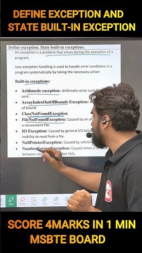 Define exception and State built-in exception | Java | Rajan sir