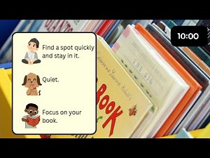 📚 10 Minute Silent Reading Timer | Calm Music with Classroom Expectations Visuals