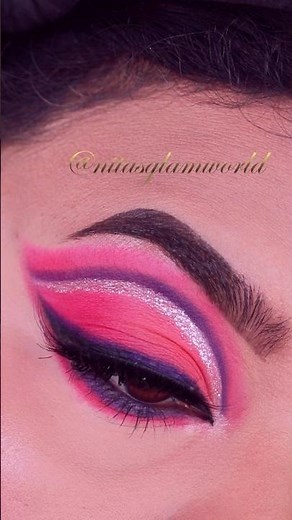 Double Cut Crease Indian Bridal Eye Makeup Tutorial on Hooded Eyes | Pink Purple Glitter Eyeshadow