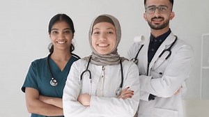 Happy Diverse Team Doctors Uniforms Hospital Stock Footage Video (100% Royalty-free) 3649673669 | Shutterstock