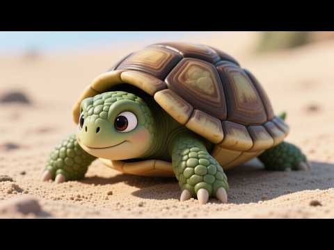 Shy Baby Turtle Walk 🐢💚 Cute Animal Song for Kids | Slow and Happy Nursery Rhyme