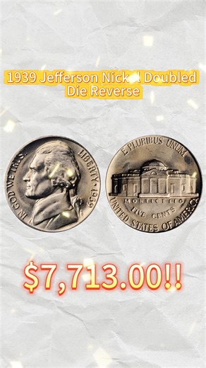 13K views · 257 reactions | 1939 Double Monticello Nickel Error! $7,000+#money #coincollecting #coins #numismatica #treasurehunting #dollar #oldcoins #coin #treasurehunt #bills #bill | HeritCoin | Facebook