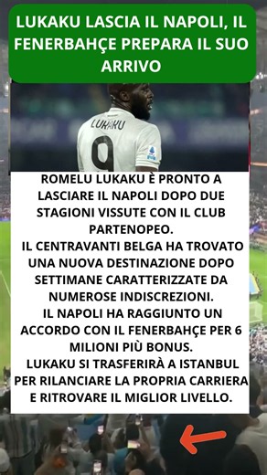 Lukaku lascia il Napoli, il Fenerbahçe prepara il suo arrivo