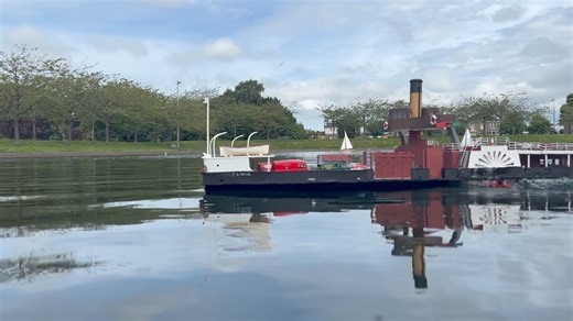 10K views · 534 reactions | The "Fifie" B L Nairn, 1/48th scale Tay paddle ferry, first voyage up the pond! | Dundee Model Boat Club | Facebook