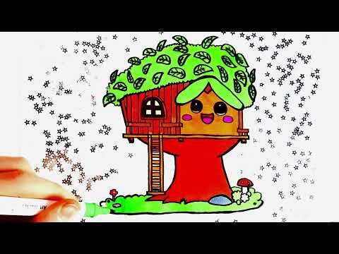 🌳🏡✨ Draw a Happy Treehouse • Cozy Kawaii Aesthetic 🎨💚