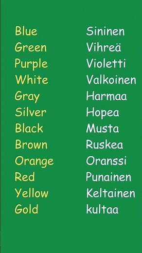 Color | Finnish language 2023 |Finnish language lessons for beginners | #shortvideo