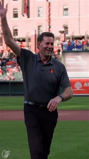 Jim Palmer throwing out the first pitch at the Baltimore Orioles game tonight