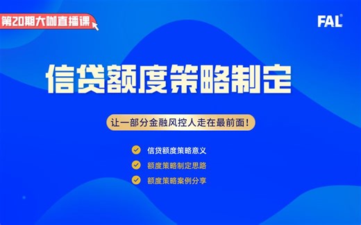 第20期大咖直播课《信贷额度策略制定》-1