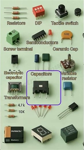 18 Basic Electronic Components in 15 Sec ⚡ Must-Know Electronics Basics!” #short #diy #electrical