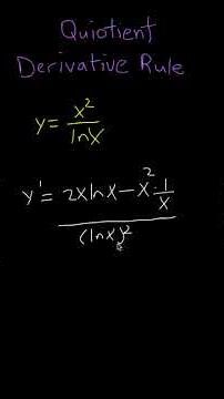 Derivative Quotient Rule x^2/lnx #calculus1