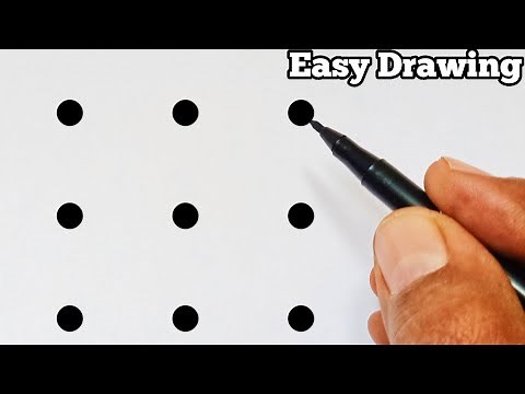 Simple And Easy Drawing From 9 Dots | Easy Drawing For Beginners | Dots Drawing